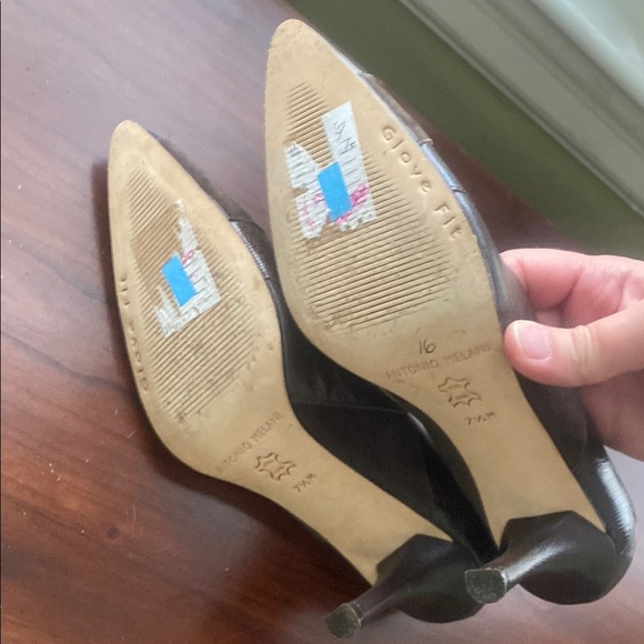Antonio Melani Brown Leather Dress Heels - Picture 7 of 7